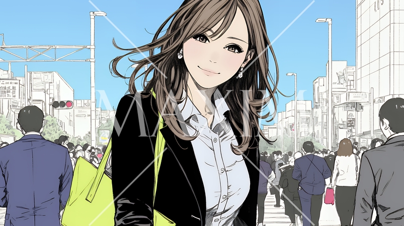 ビジネスフェアに参加しているビジネスウーマン