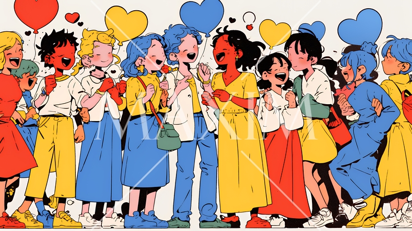 ダイバーシティ＆インクルージョンのビジネスコンセプト｜多様性と平等を表す企業PRイラスト