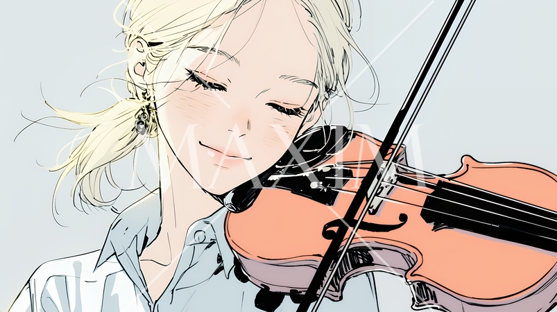 バイオリンを弾いている女性