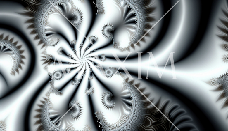 白バックのフラクタル様背景素材精緻CG画