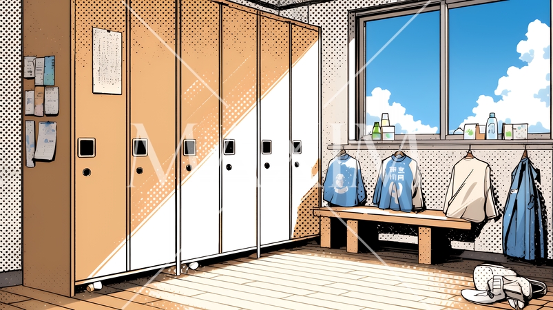 フィットネスジムや運動部の更衣室