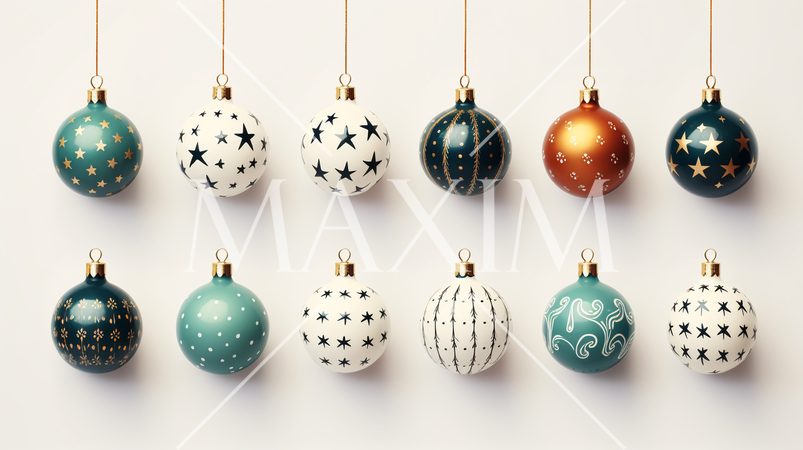 クリスマスツリーのオーナメント（飾り付け）の手書き風アイコンのリファレンスシート