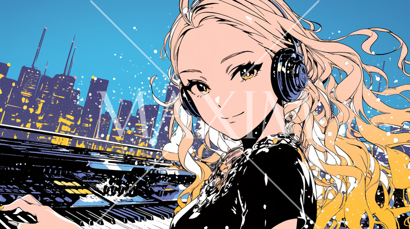 都市の流れ：夜景を見ながら作曲している。光と都市景観のシンフォニー