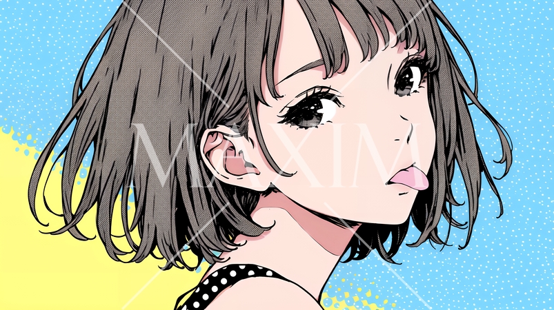 舌を出しておどけている若い女性