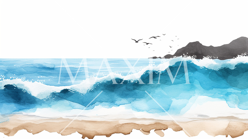 荒波が打ち寄せる美しい砂浜