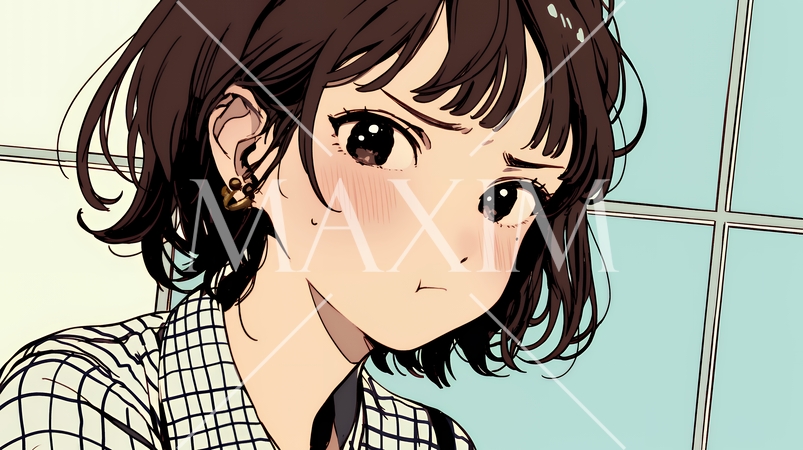 「つまんないの」と不貞腐れている制服を着た女子高生