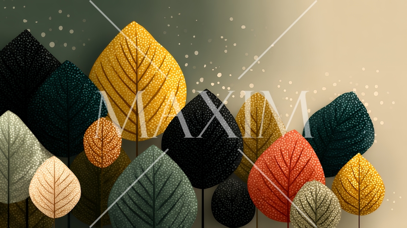 秋の紅葉の葉のフラットな背景画像