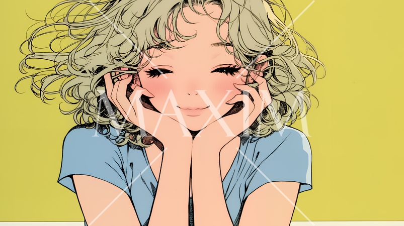 「うふふ」と微笑んでいる若い女性