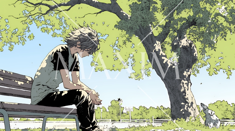 5月病の若い男子大学生