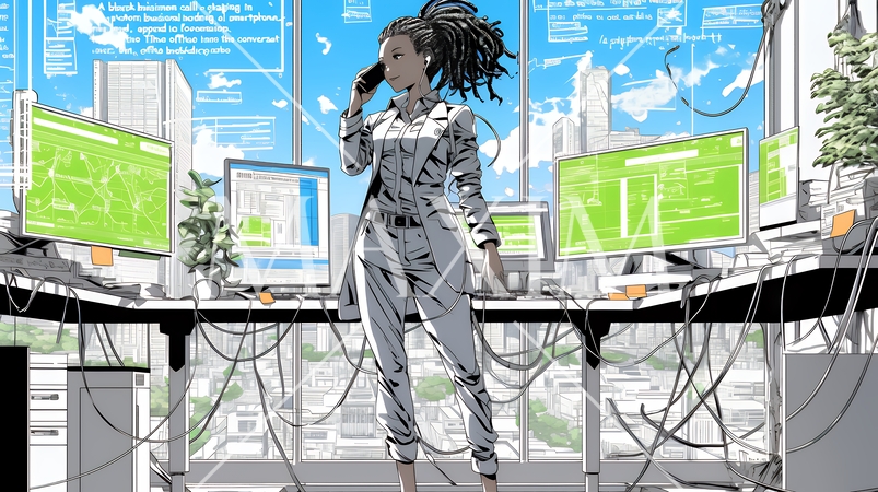 スマートフォンで通話をしているビジネスウーマン