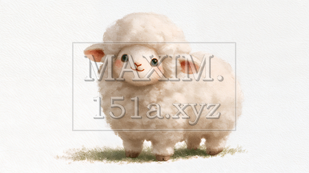 ふわふわ羊のパステルカラーイラスト｜かわいい羊の年賀状・新年素材（イラストID:1815770-20570）