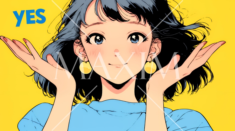 笑顔でYesサインを出している女性