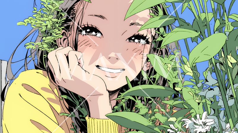 ポジティな気持ちが一杯で、笑顔一杯の若い女性：人と接するときに自然と微笑んだり、表情が柔らかい。