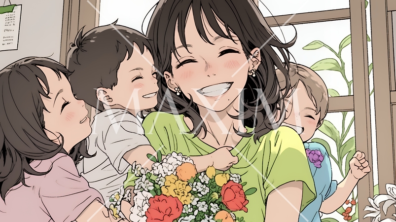 幸せ家族の母の日