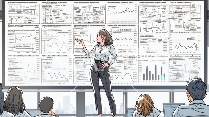 セミナーの講師をしている女性