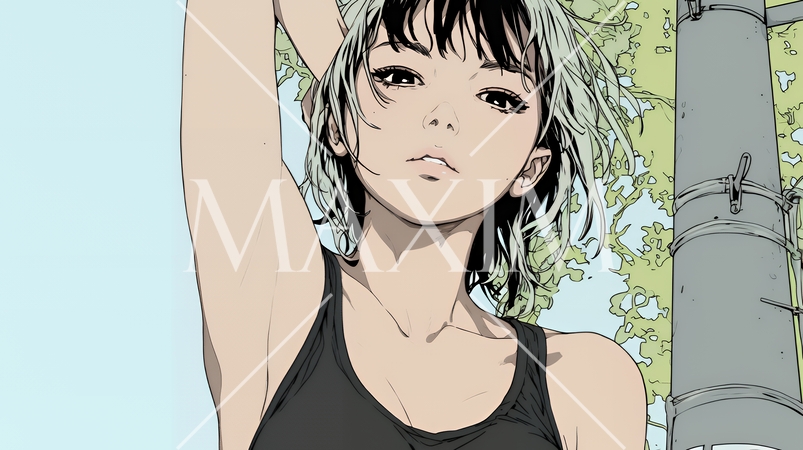 タンクトップを着た健康的な若い女性