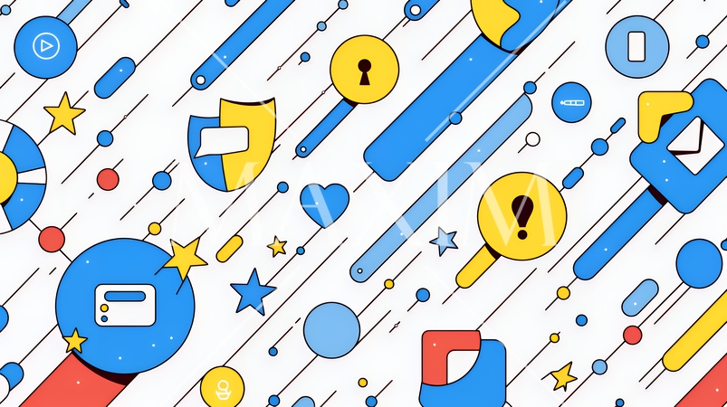 サイバーセキュリティ対策の重要性｜ロックとシールドで守る情報保護のビジネスバナー素材