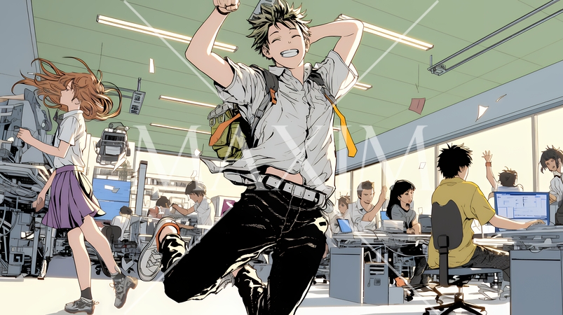 仕事の成功を心から喜んでいるビジネスパーソン