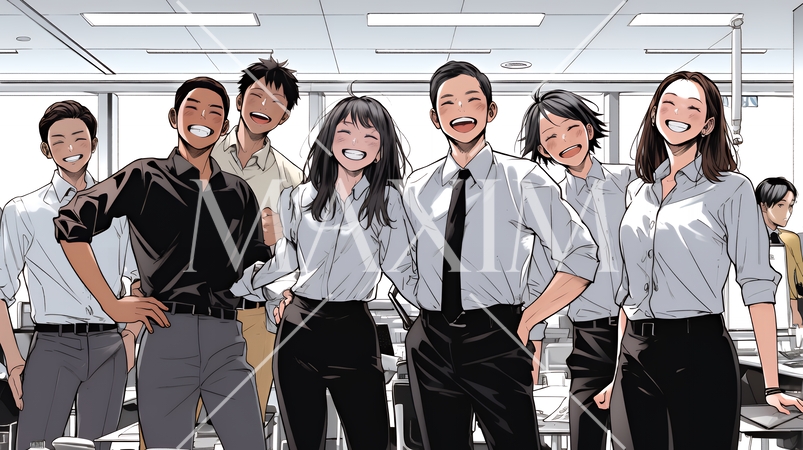 仕事が成功して喜びいっぱいのビジネスパーソン