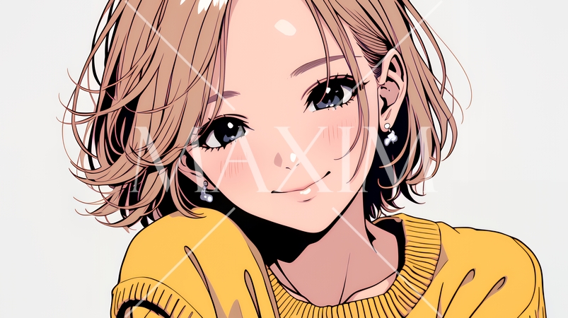 ポジティな気持ちが一杯で、笑顔一杯の若い女性：人と接するときに自然と微笑んだり、表情が柔らかい。