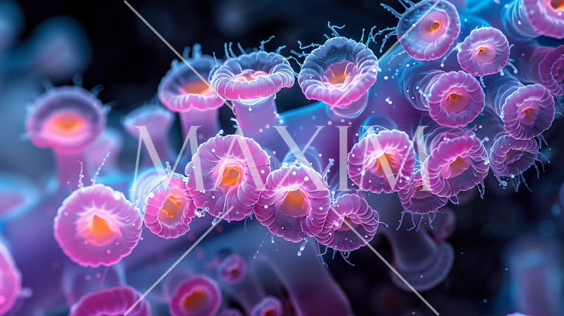 火星とかにいそうな架空の微生物の顕微鏡画像