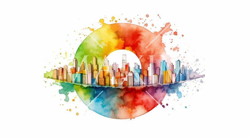 SDGs：SDGsのイメージの水彩画