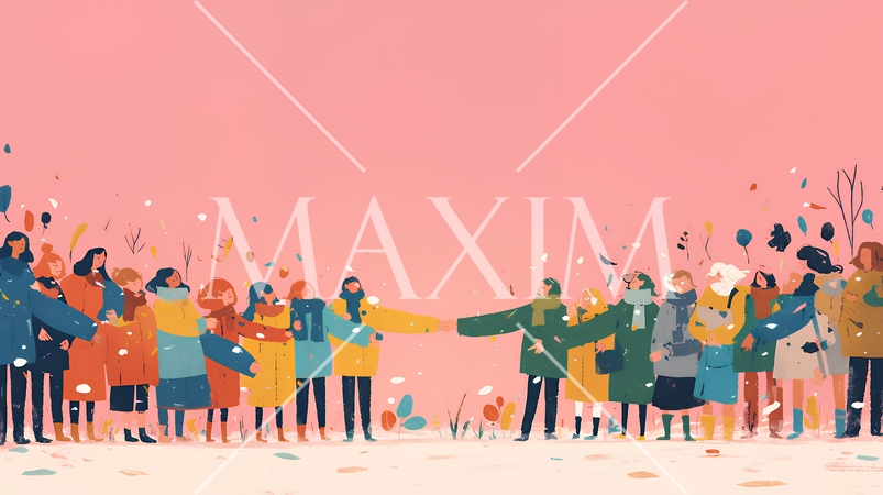 ダイバーシティ＆インクルージョン（多様性と包摂性）（シンプルな色使い）（POPな表現）