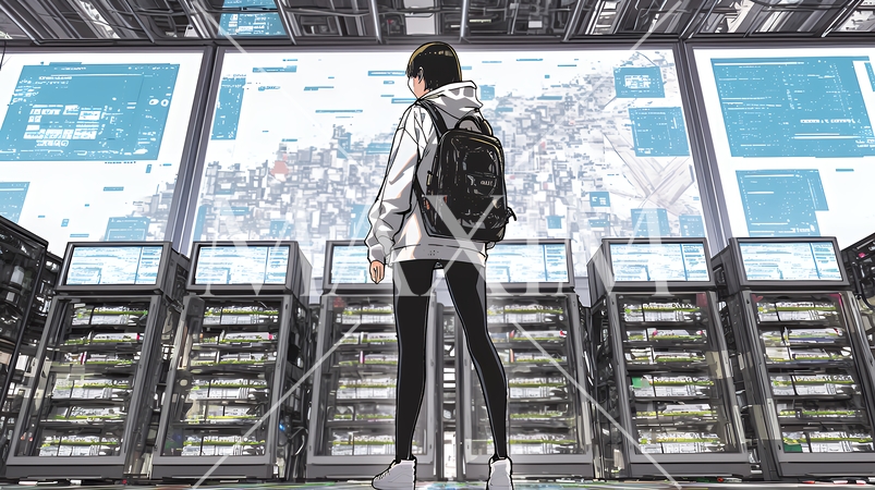 ビッグデータとAI：データ解析による洞察とデータセンターの役割のイメージ