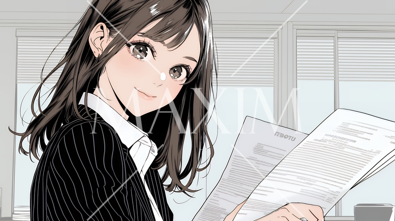 書類を確認するビジネスウーマン