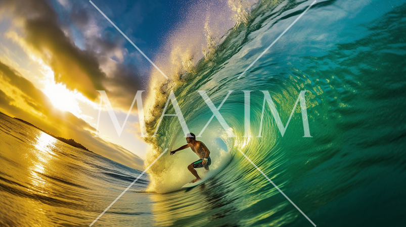 サーフィンのチューブライディング