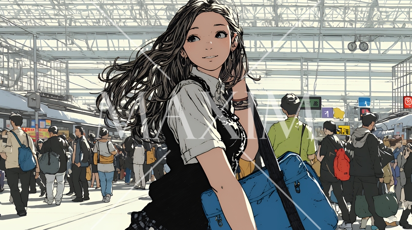 ビジネスフェアに参加しているビジネスウーマン