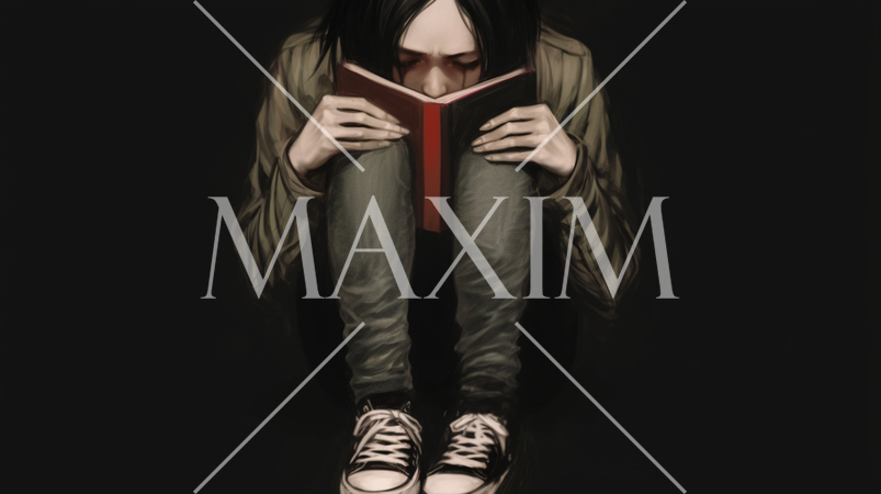 自閉的に読書にふける若い男性