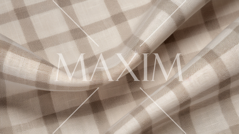 チェック柄の麻の生地の背景画像：精緻CG画像