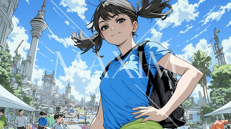 生意気な（挑戦的・自信満々・勝ち誇った）顔をしている女の子