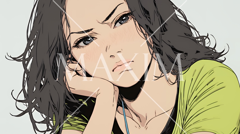 疑問や心配事、不快感、不満などを感じを感じて眉を潜めている若い女性