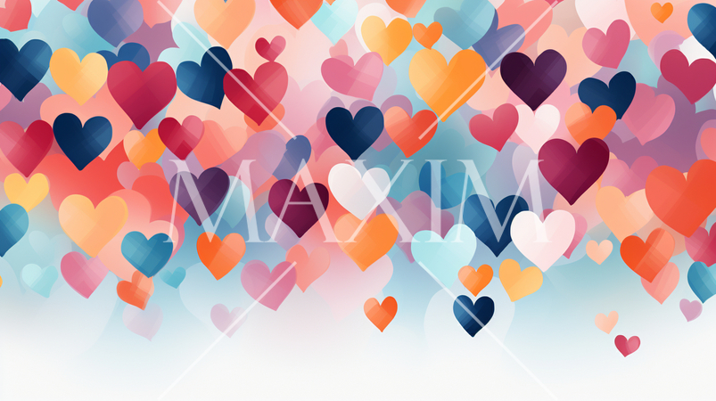 ハートがいっぱいのコピースペースのある背景画像
