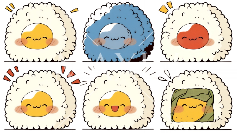 「おむすび」のかわいらしい擬人的な表現