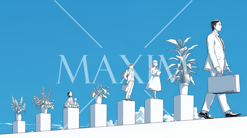 ワーク・ライフ・バランス：ビジネスパーソンが仕事と家庭のバランスをとっている