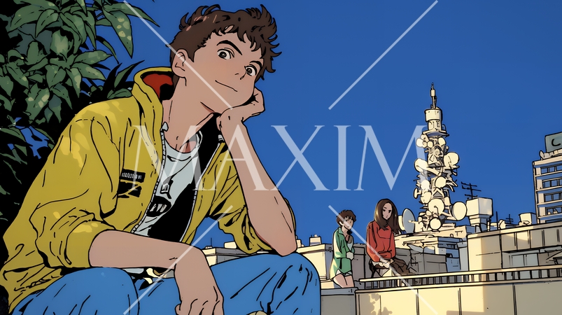 夜の街でたむろっているティーンエージャーたち