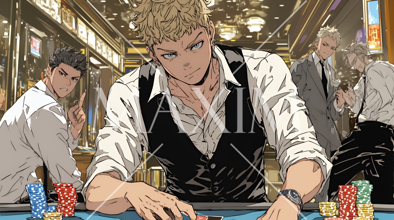 ギャンブル：ギャンブルをしている男性