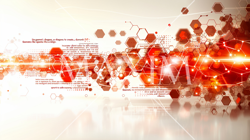 化学構造式のような幾何学的な模様の背景