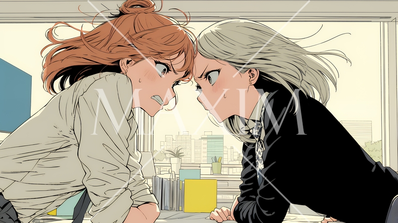 オフィスで言い争いをしているビジネスパーソン