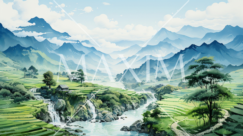 棚田のある里山の風景