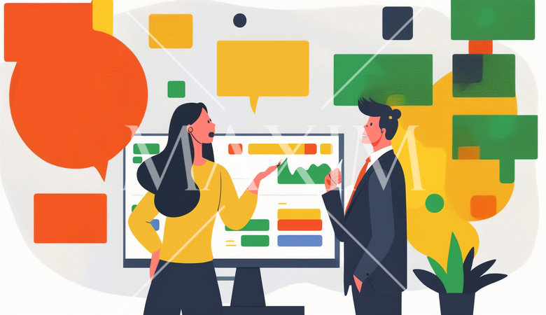 ビジネスミーティング：PC画面を見ながら