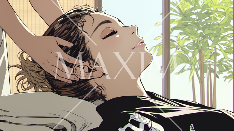 リゾートスパでエステ・マッサージを受けている女性