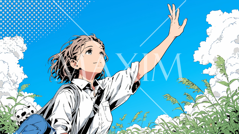 手を振って挨拶している若い女性