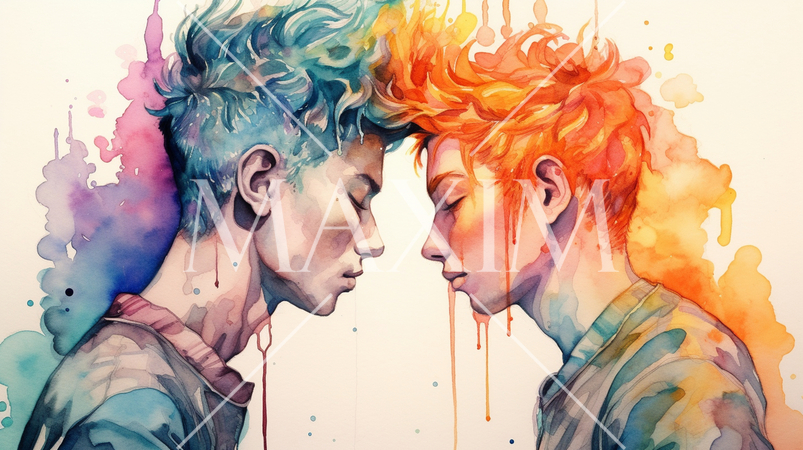 LGBT：人物を使ったイメージの水彩画