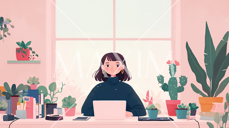 テレワーク／リモートワーク（場所に縛られない働き方）（POPな表現）