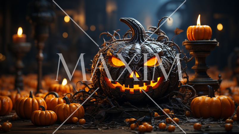 ハッピー・ハロウィンの絵：ちょっと怖いムードの精緻CG