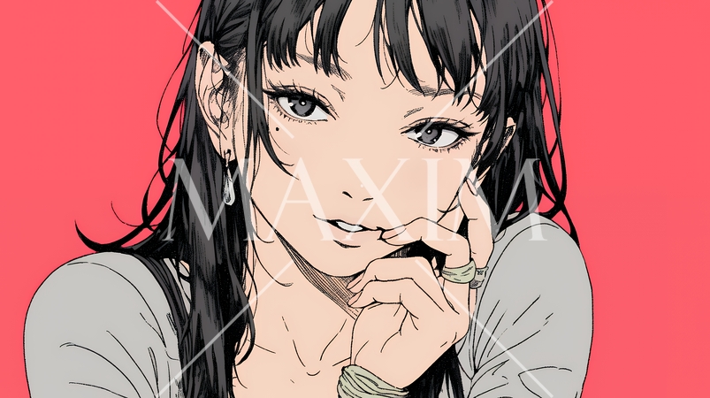 悪巧みをしている女性